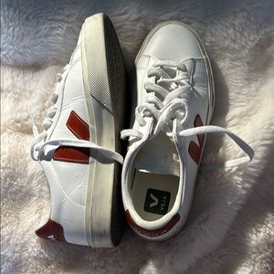 Veja Women's Campo White and Red Sneakers